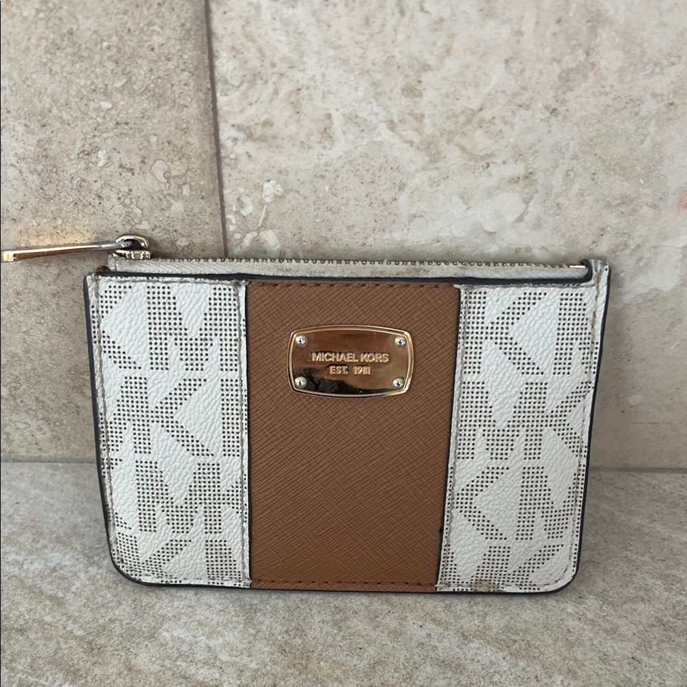Michael Kors Cream and Tan Wallet